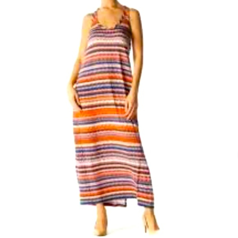 J. Crew Racerback Sleeveless Ikat Column Pattern Maxi Tank Dress size Small NWT